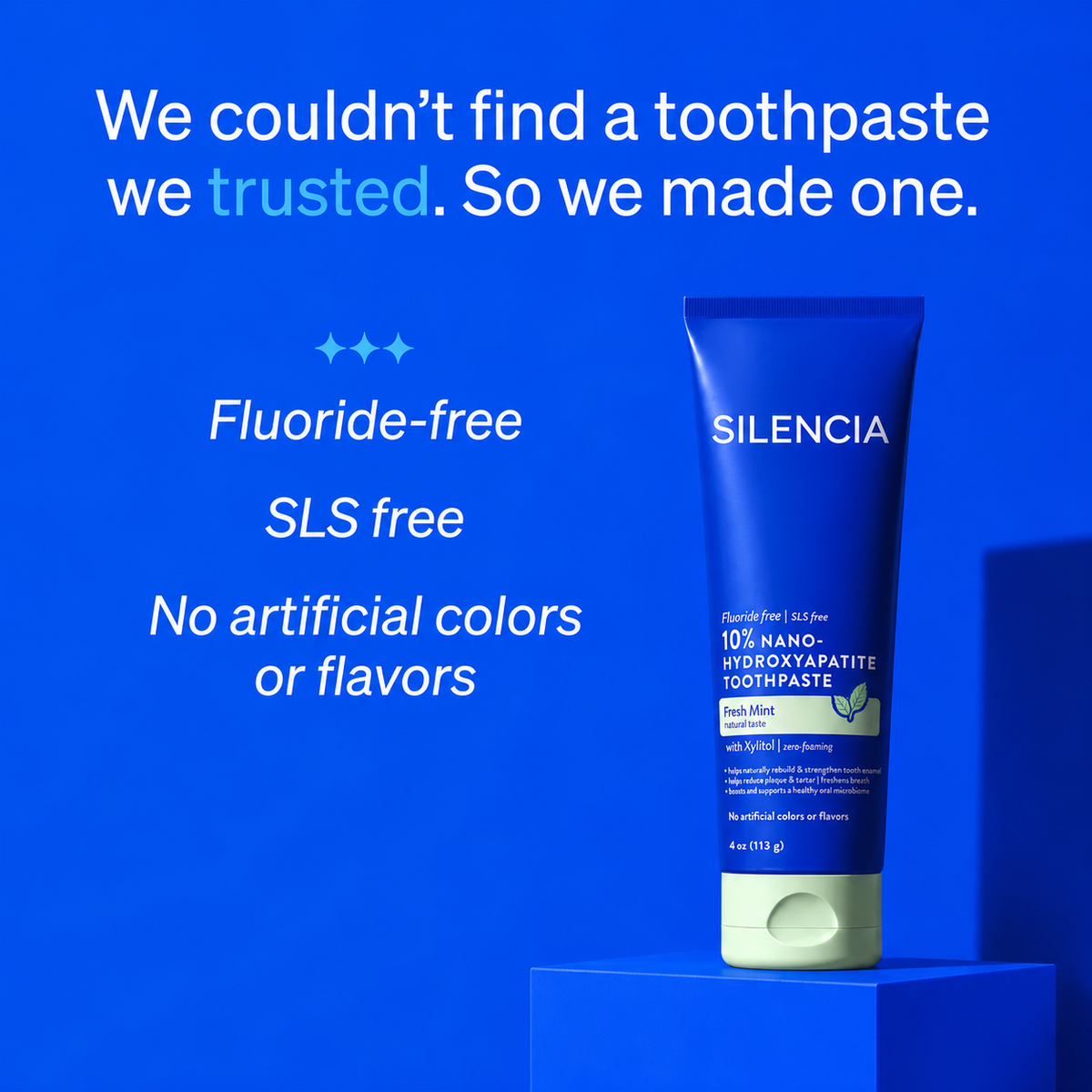 Silencia fluoride-free and SLS-free toothpaste