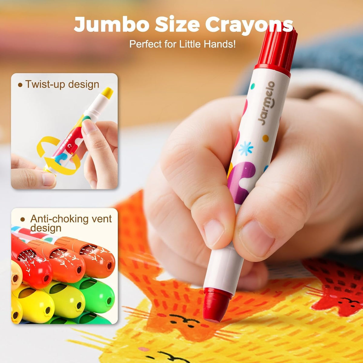 TwistJoy Silky Washable Crayons – 36 Colors