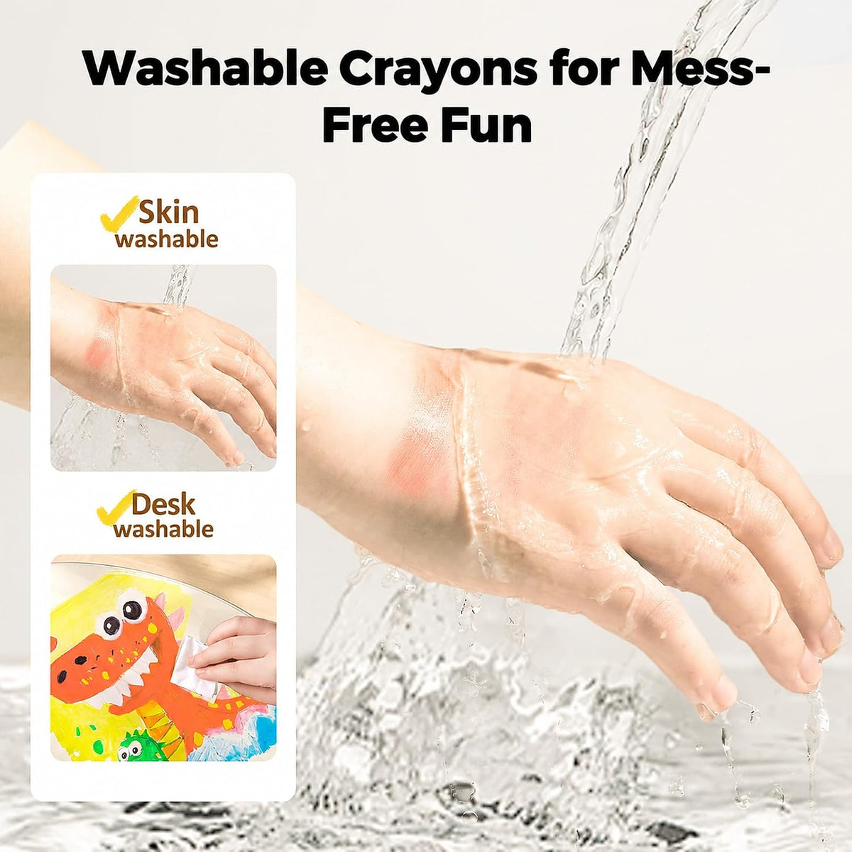 TwistJoy Silky Washable Crayons – 36 Colors