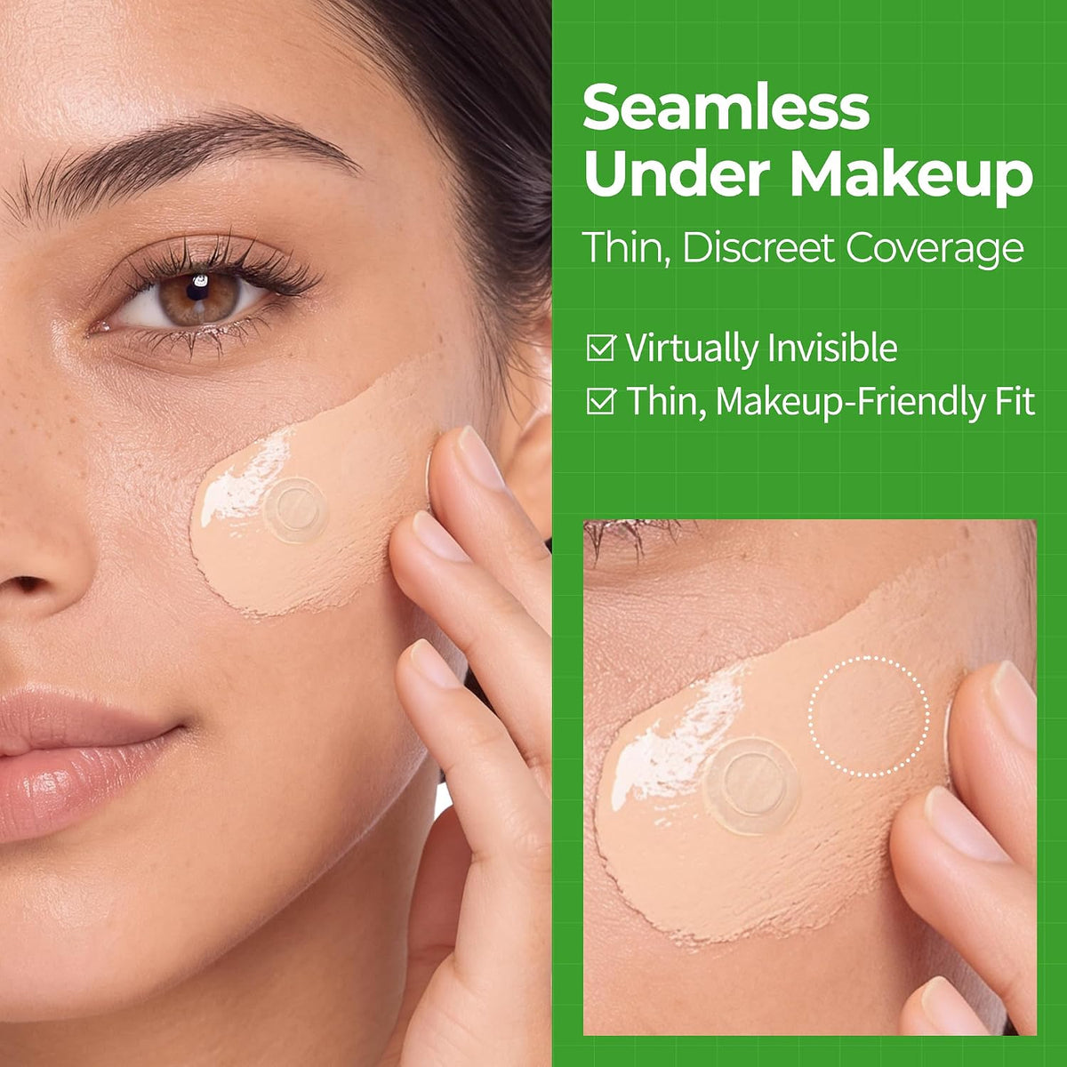 Virtually Invisible Spot Patch on skin