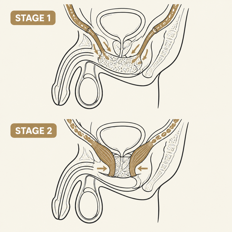 Stage 1 vs Stage 2 mechanism diagram