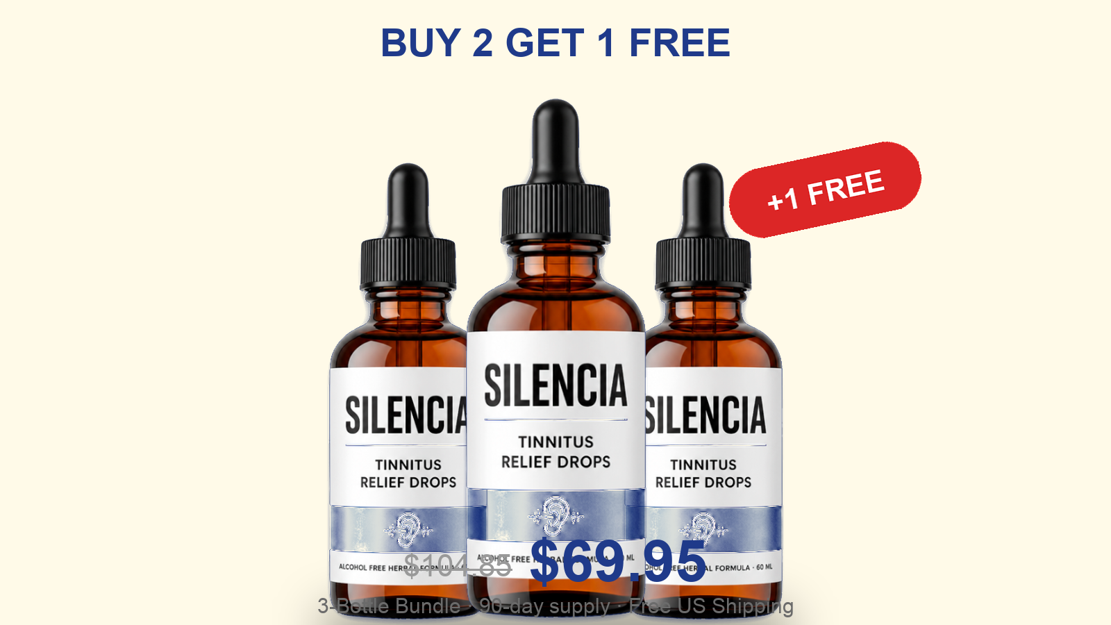 Silencia 3-bottle bundle Buy 2 Get 1 Free offer
